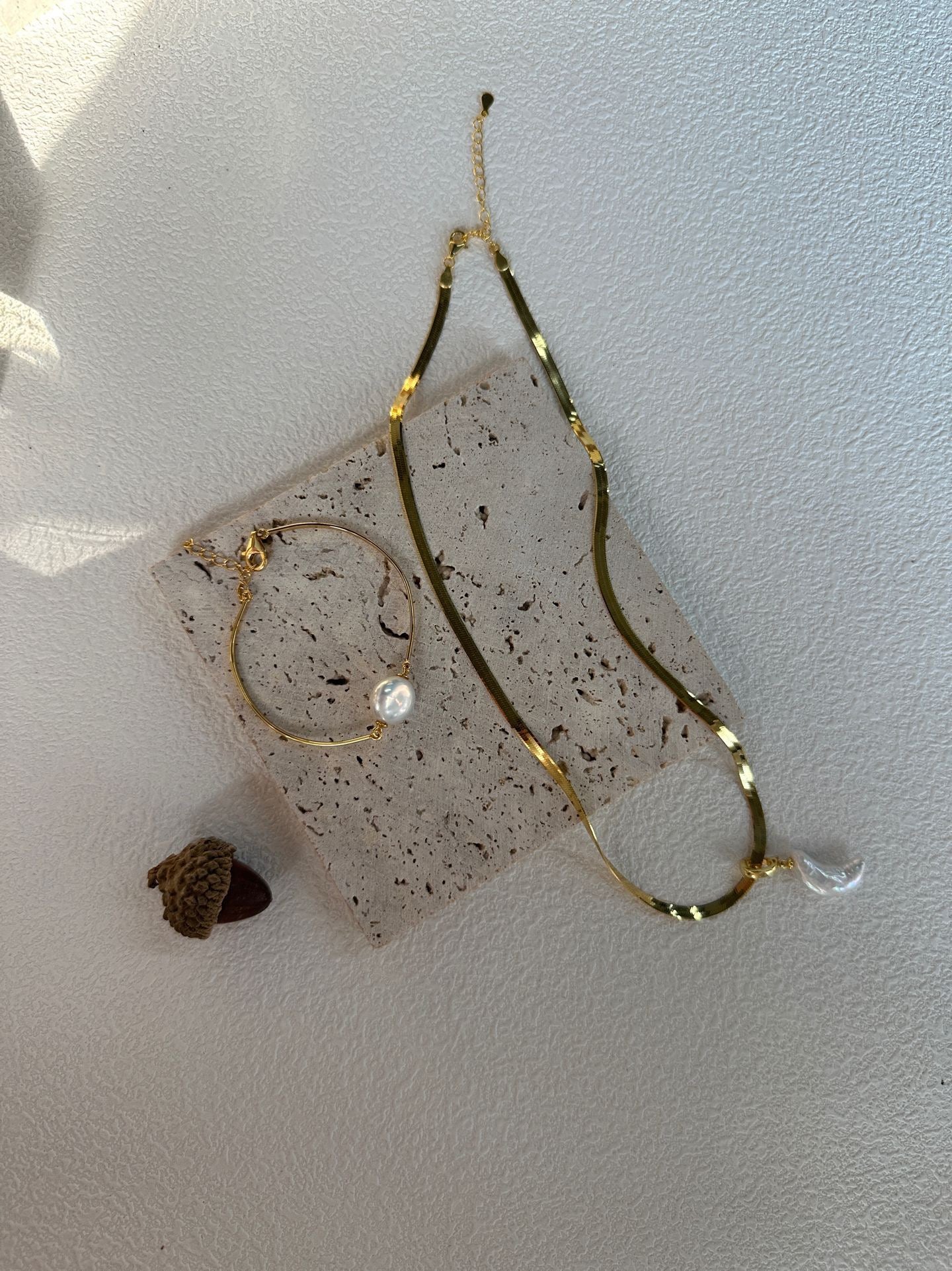 Lunaria Crescent Baroque Pearl Necklace