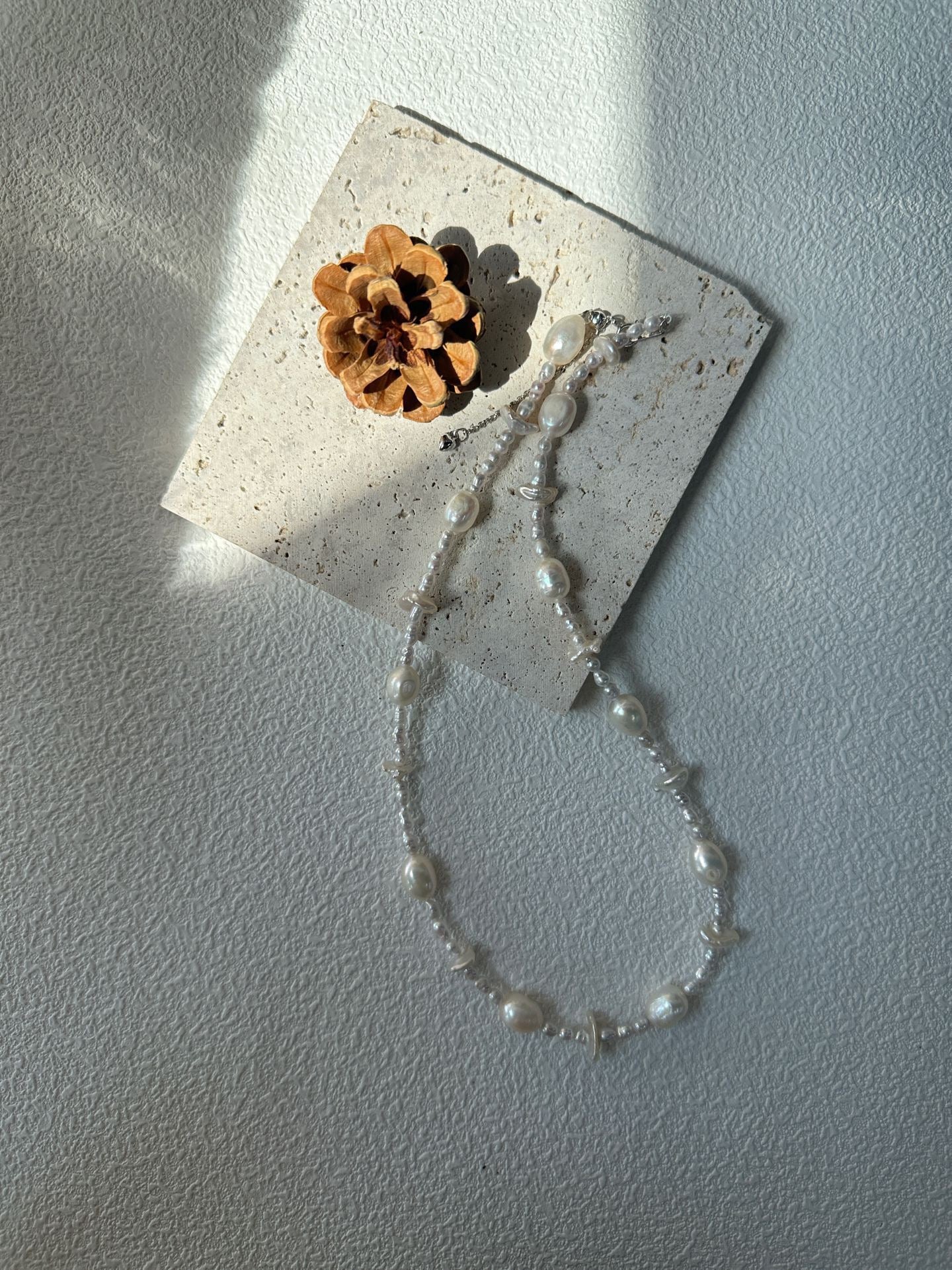 Celestial Drift Baroque Keshi Pearl Necklace