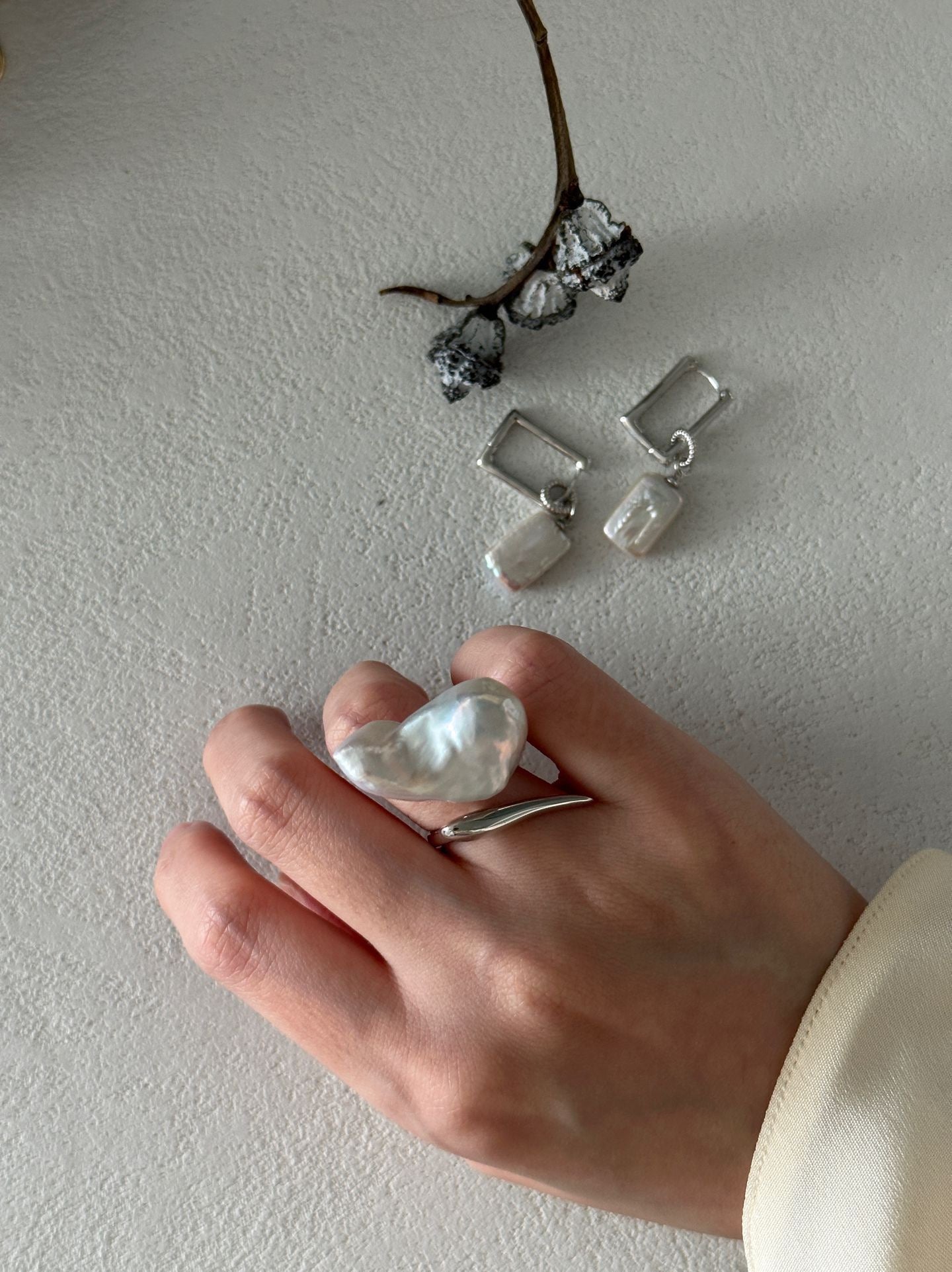 Blanche Thorn Baroque Freshwater Pearl Ring