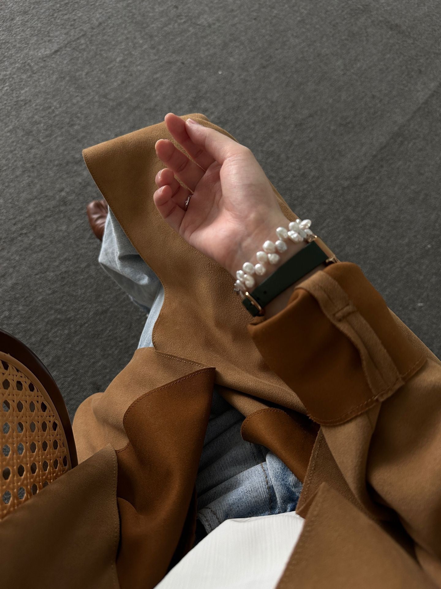 White Trace Sculptural Keshi Pearl Bracelet