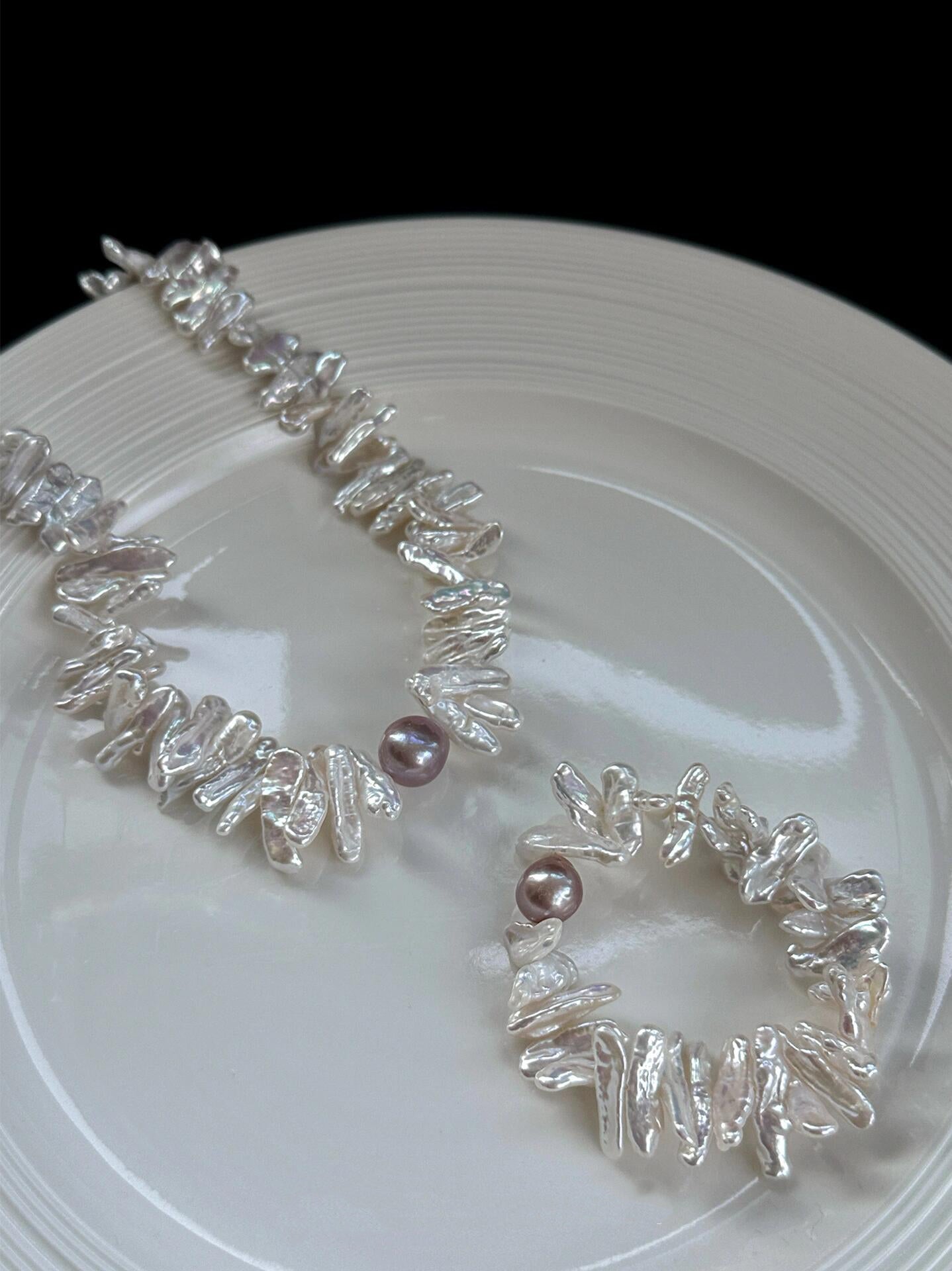 Sunflower Bracelet – Sculptural Baroque Pearl Bracelet Design in Dual Tone