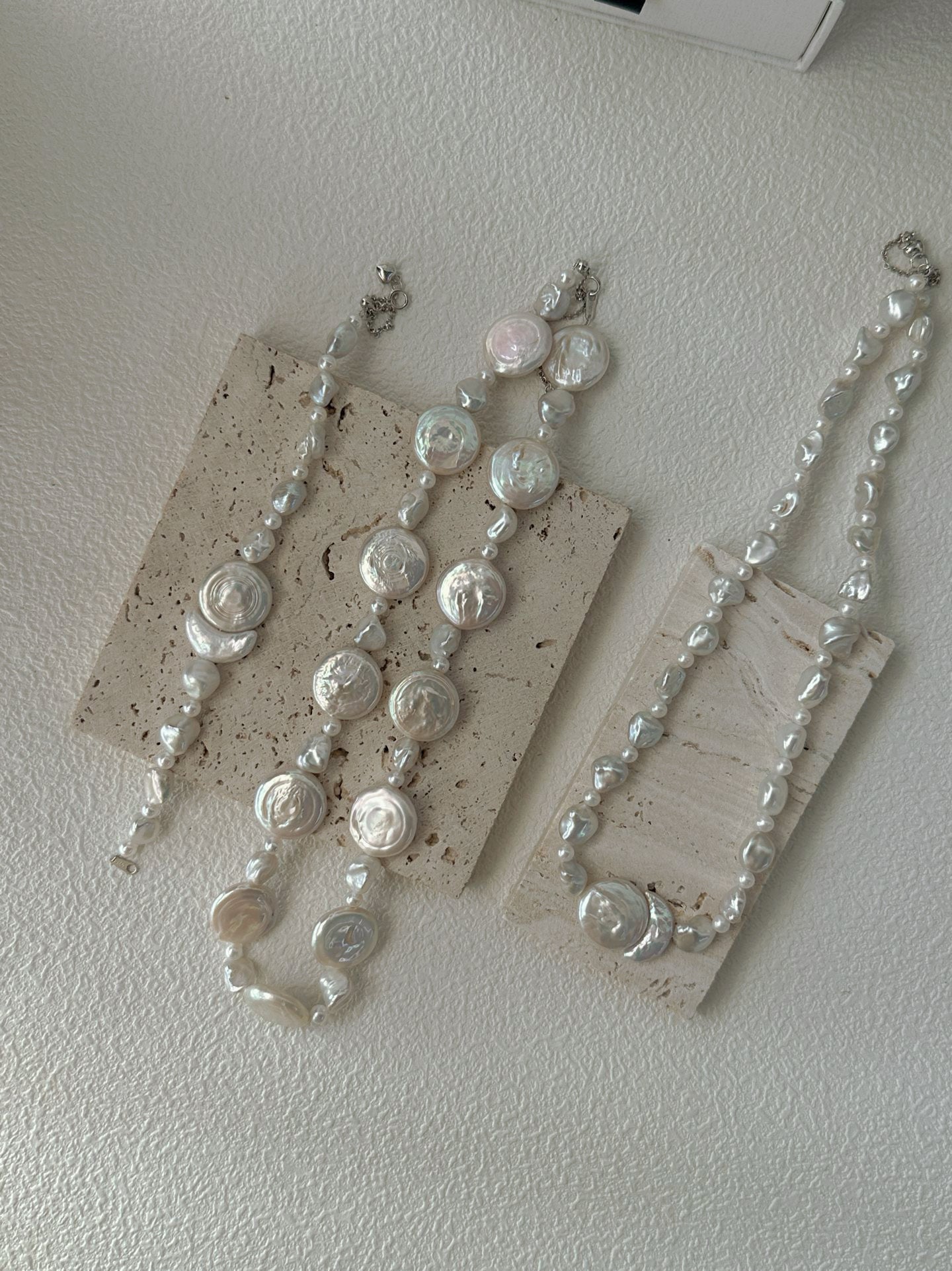 Baroque Freshwater Pearl Necklace with Dual Sculptural Pendants