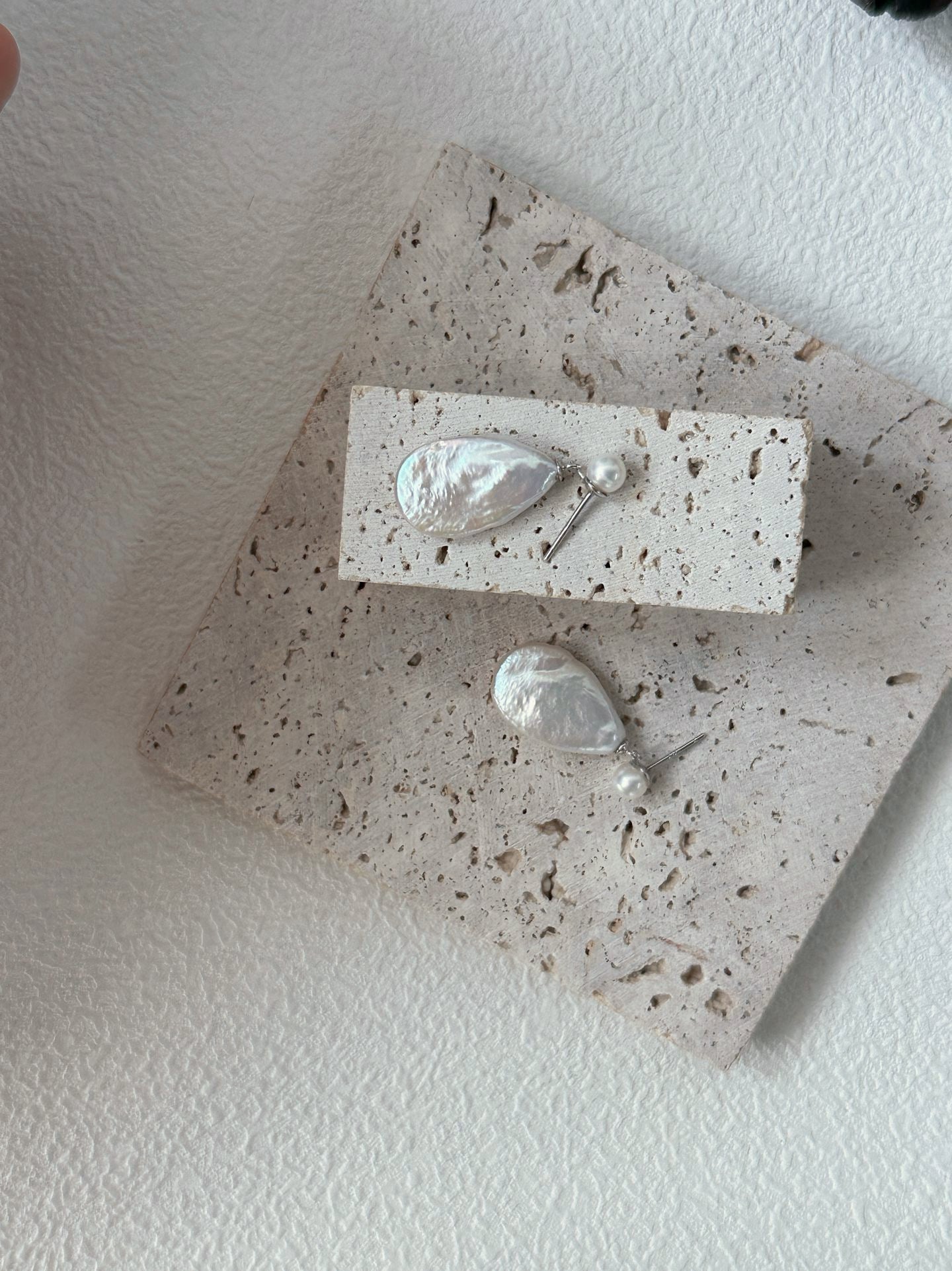 The Dewdrop Silhouette Baroque Freshwater Pearl Earrings