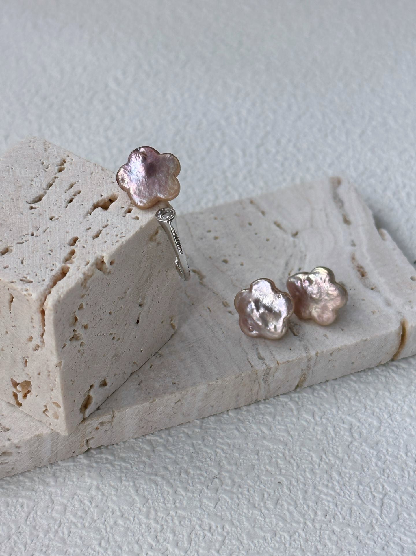 Baroque Freshwater Pearl Ring & Pearl Blossom