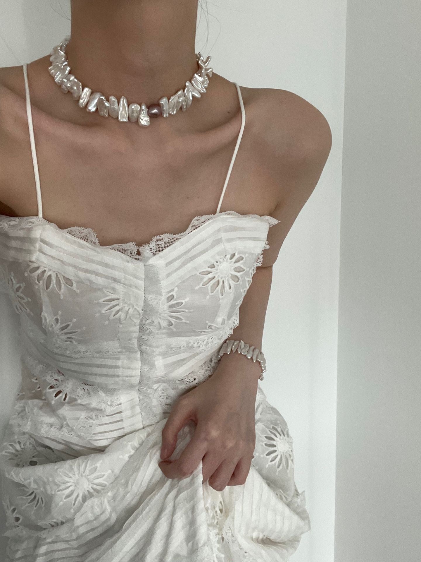 Sunflower Sculptural Baroque Pearl Choker