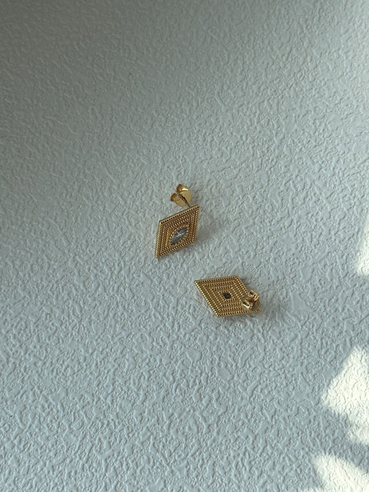 Astra Eye 18K Gold Stud Earrings
