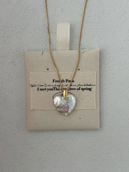 Heartflow Necklace – Baroque Heart Pearl & 14K Gold-Filled Chain (US Standard)