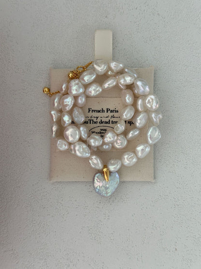 Runaway Heart Baroque Freshwater Pearl Necklace – 18K Gold Vermeil on Sterling Silver