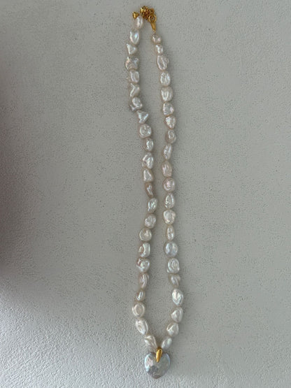 Runaway Heart Baroque Freshwater Pearl Necklace – 18K Gold Vermeil on Sterling Silver