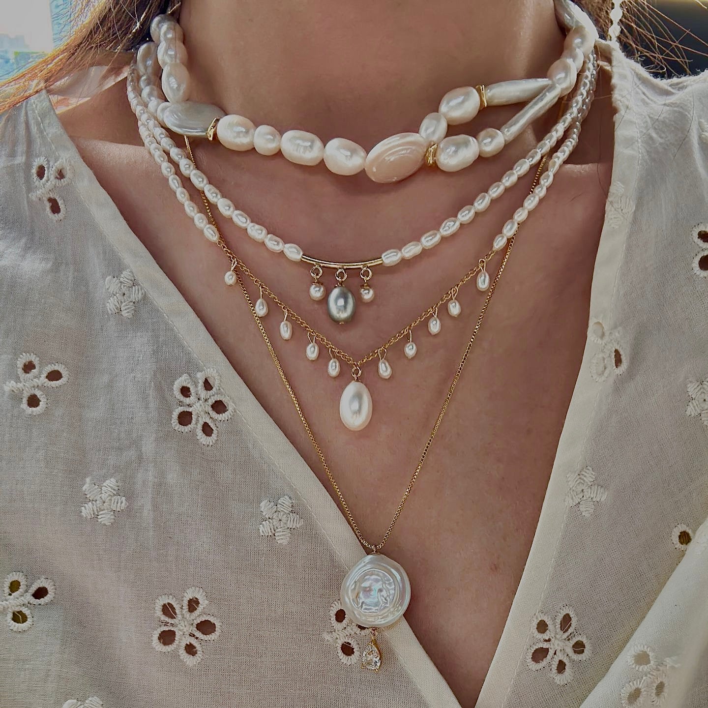 Regina Petite – Baroque Pearl Miniature Queen Necklace in 14K Gold-Fill